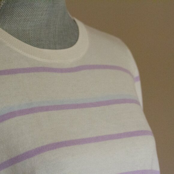 NWT LOFT Striped Peplum Sweater - 100% Cotton - Size Medium - Picture 9 of 9